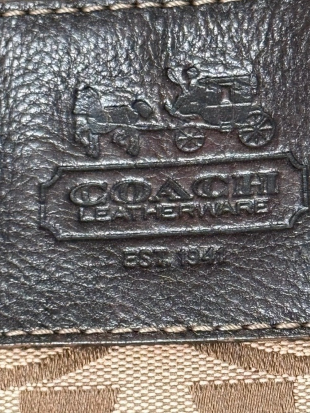 Coach Beige and Brown Signature Canvas Crossbody Bag - Picture 3 of 3